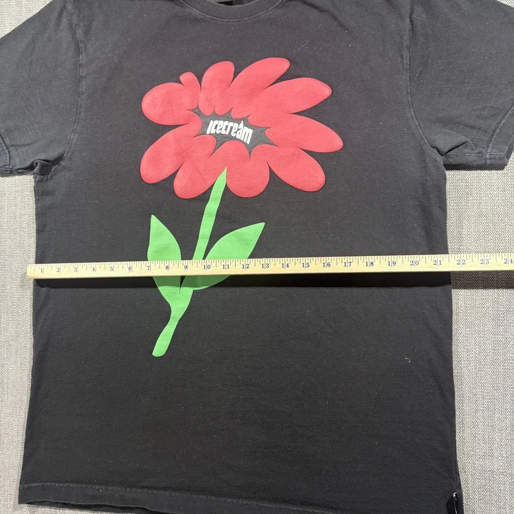 Icecream Shirt Mens XL Black Flower Logo Graphic Tee Short Sleeve‎ Streetwear